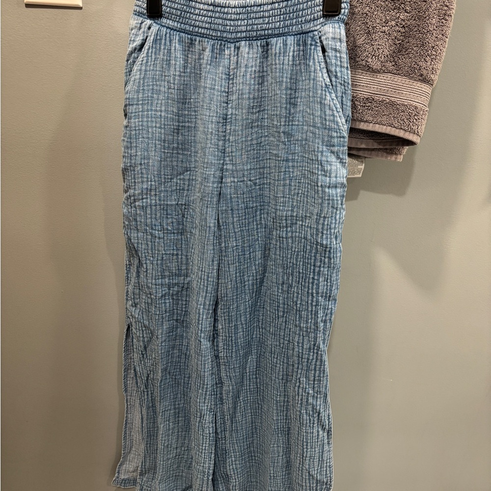 Aerie Light Blue Linen Pants